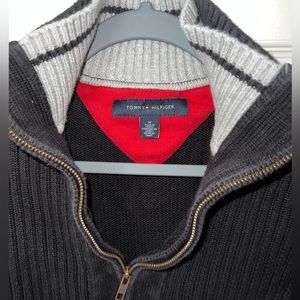ribbed zip-up sweater